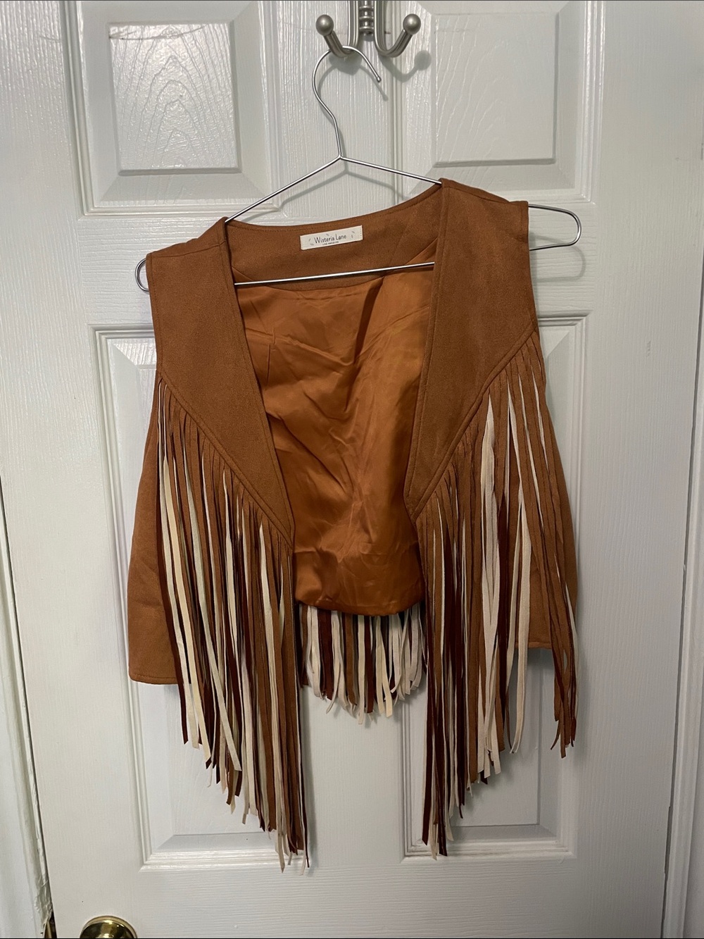 Women’s Suede Fringe Vest - Tan/Brown